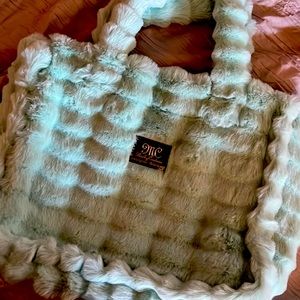 New minky couture fluffy tote bag